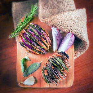 PATATE AL FORNO CON ROSMARINO E CIPOLLA ROSSA E CON AGLIO E SALVIA - 2964