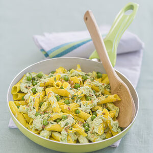 GARGANELLI ALLO ZAFFERANO CON CREMA DI PISELLI - 0375