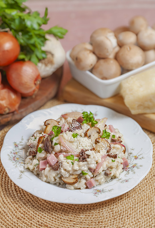 RISOTTO CON FEGATINI DI POLLO E PROSCIUTTO - 0349