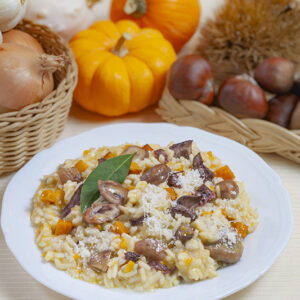 RISOTTO AI FEGATINI DI POLLO CON CASTAGNE - 0335