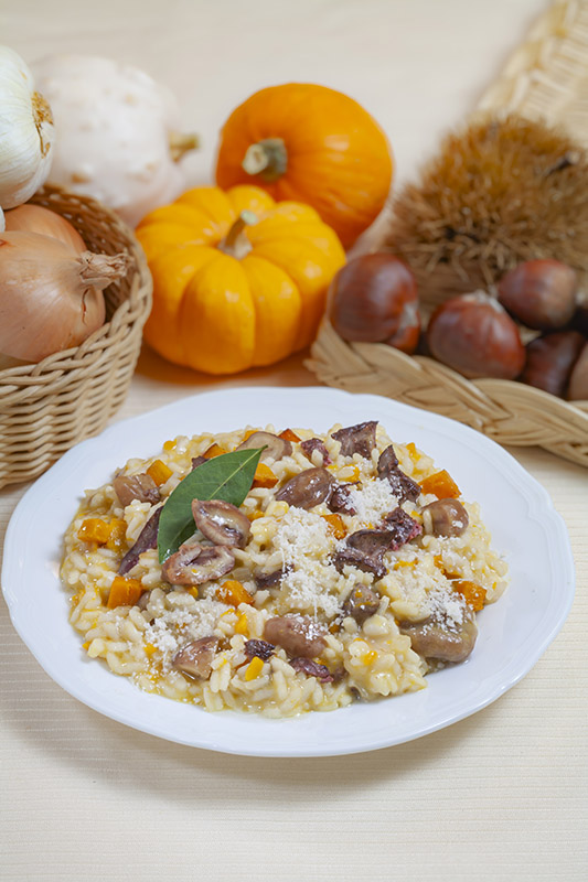 RISOTTO AI FEGATINI DI POLLO CON CASTAGNE - 0335