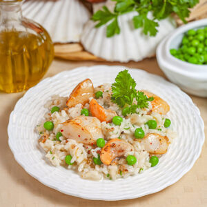 RISOTTO ALLE CAPESANTE CON PISELLI - 0401