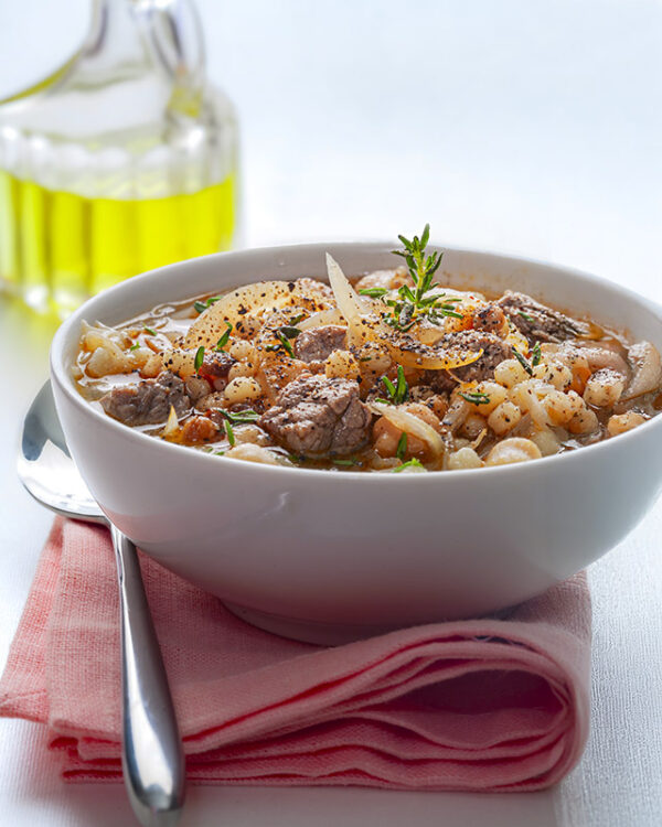 MINESTRA DI CECI CON FREGOLA, AGNELLO E TIMO - 6308