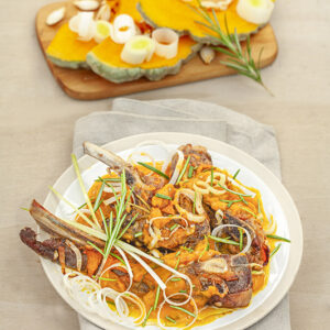 COSTOLETTE DI AGNELLO CON ZUCCA PORRI ROSMARINO - 1123