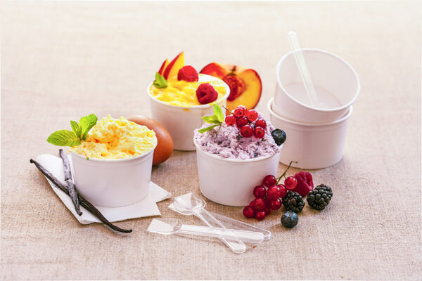 GELATO ALLA CREMA GELATO AI FRUTTI DI BOSCO GELATO ALLA PESCA - 1038