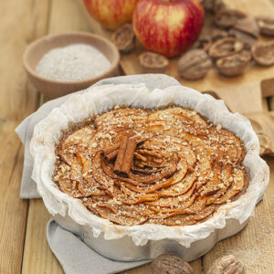TORTA DI MELE GRANO SARACENO NOCI CANNELLA ZUCCHERO DI CANNA - 1103