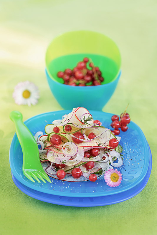 INSALATA DI MELA CIPOLLA CETRIOLO RIBES E TIMO OLIO E ACETO DI MELE - 4596