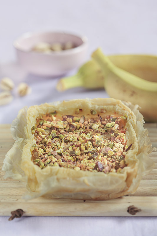 SFOGLIA ALLA BANANA CON AMARETTI BANANE PISTACCHI - 4649