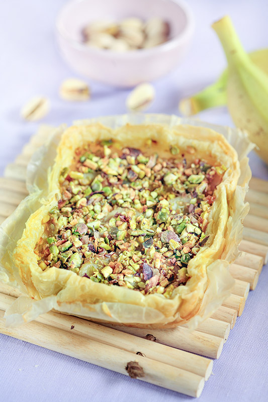 SFOGLIA ALLA BANANA CON AMARETTI BANANE PISTACCHI - 4651