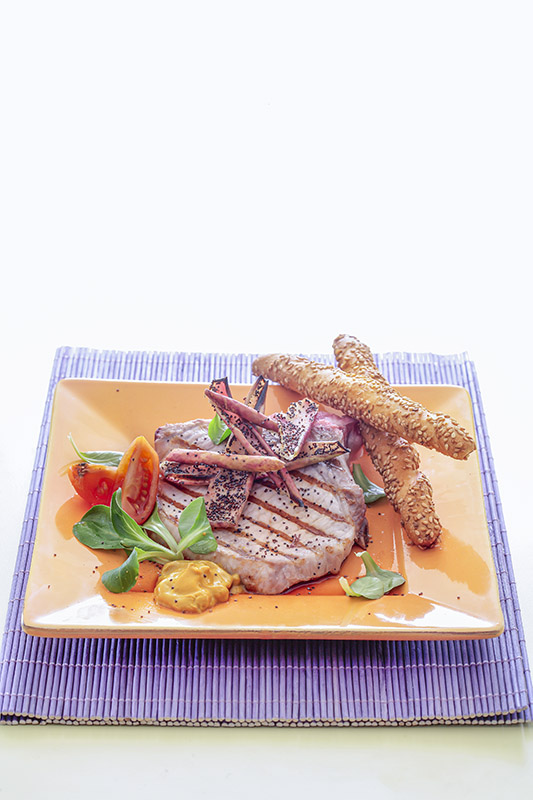 COSTATA DI MAIALE CON BUCCE DI MELA SEMI DI PAPAVERO SENAPE - 4936