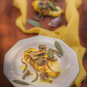 SALTIMBOCCA DI POLLO E POLENTA AI FUNGHI E CURRY - 9301