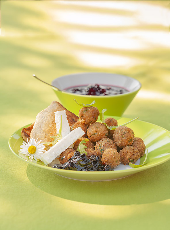 POLPETTINE DI CARNE MISTA CON QUARTIROLO PREZZEMOLO E MARMELLATA DI RIBES - 4240