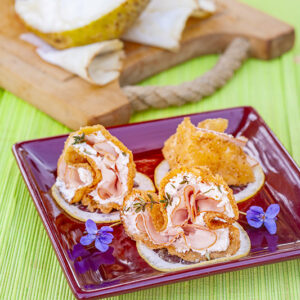 SEDANO RAPA IMPANATO E FRITTO CON CAPRINO AL TIMO E PROSCIUTTO DI PRAGA - 4270