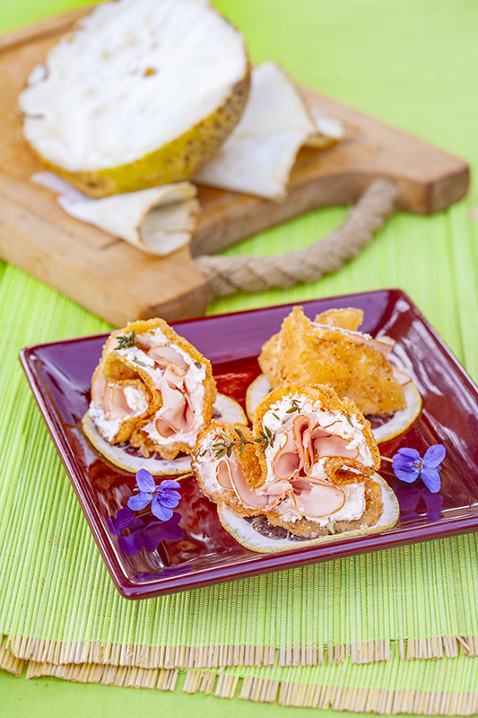 SEDANO RAPA IMPANATO E FRITTO CON CAPRINO AL TIMO E PROSCIUTTO DI PRAGA - 4270