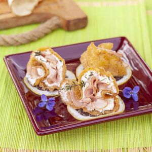SEDANO RAPA IMPANATO E FRITTO CON CAPRINO AL TIMO E PROSCIUTTO DI PRAGA - 4271