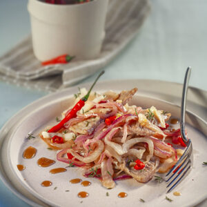 STRACCI DI VITELLO IN AGRODOLCE CON CIPOLLE E FINOCCHI PEPERONCINO E TIMO - 5146