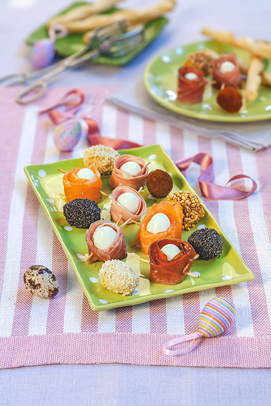 INVOLTINI COLORATI CON UOVA DI QUAGLIA - 5564