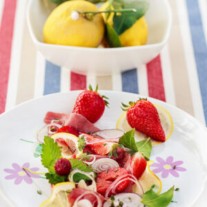 CARPACCIO CON FRAGOLE CIPOLLOTTO ROSSO LIMONE TIMO - 5739