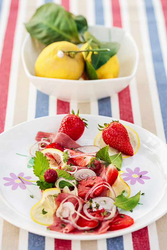 CARPACCIO CON FRAGOLE CIPOLLOTTO ROSSO LIMONE TIMO - 5739