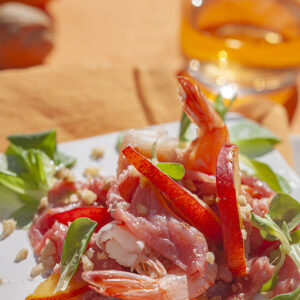 CARPACCIO MARINATO AL WHISKY CON PESCHE NOCI  SONGINO MAZZANCOLLE NOCI - 5774