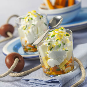 BICCHIERINI CON BASTONCINI DI SURIMI E CREMA CHANTILLY - 5813