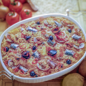TIELLA DI RISO PATATE COZZE E PESCE - GI24820