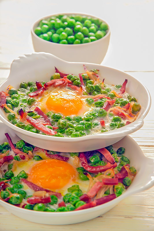 UOVA AL FORNO CON PISELLI E LINGUA - K3652