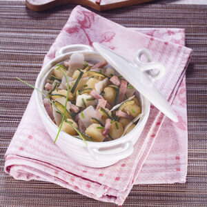PIROFILA DI PATATE ZUCCHINE PANCETTA E PARMIGIANO - 9683