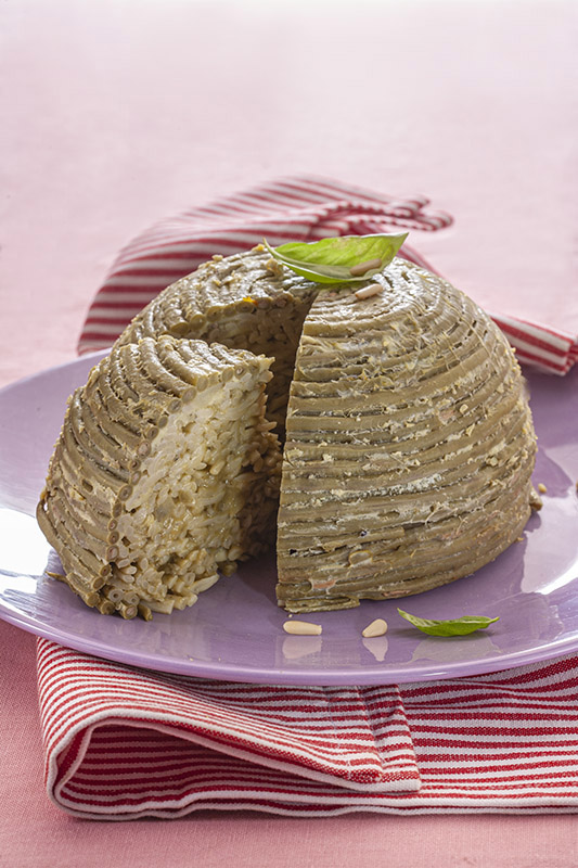 TIMBALLO DI FAGIOLINI LUNGHI CON TRENETTE AL PESTO - 7318