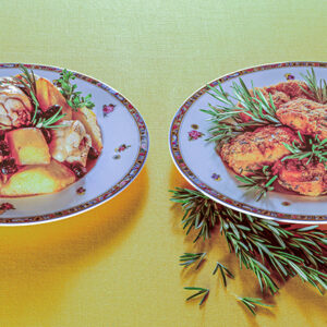 CONIGLIO ALLA CACCIATORA CON OLIVE NERE E CONIGLIO FRITTO AL PROFUMO DI ROSMARINO - S153920