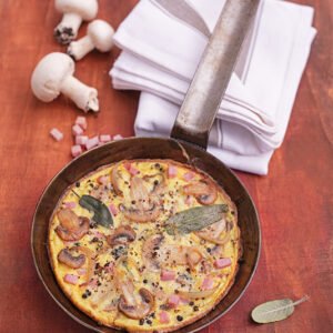 FRITTATA CON FUNGHI CHAMPIGNONS CIPOLLA E PROSCIUTTO COTTO - 6974