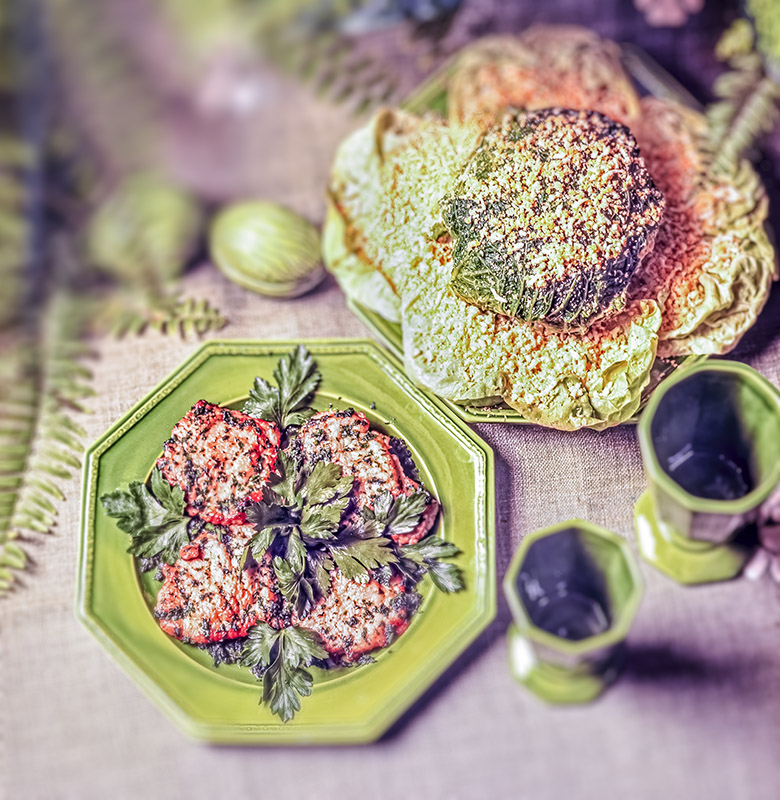 CAVOLO RIPIENO, SCAMONE AL PREZZEMOLO - 5427 - immagine 1