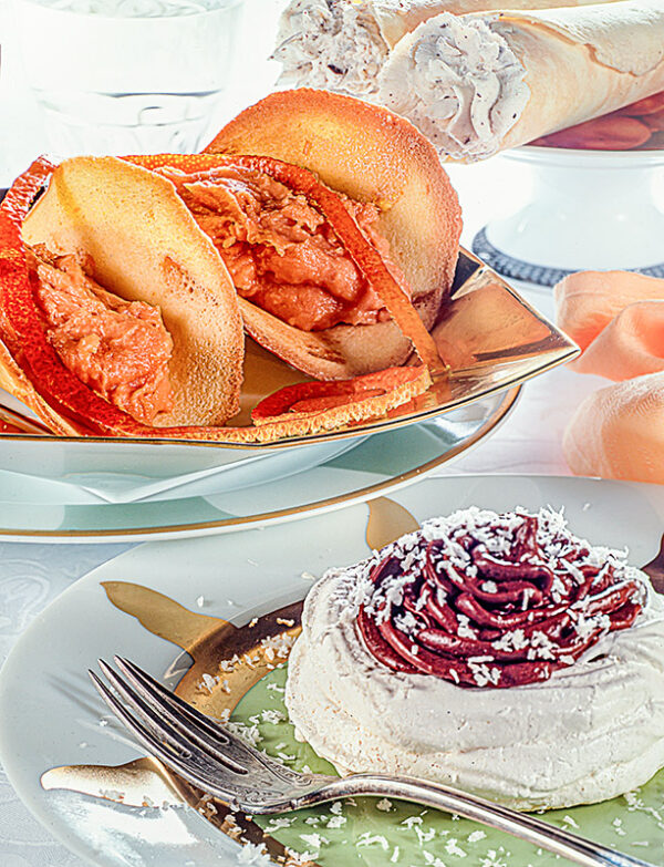 TEGOLINE ALL'ARANCIA, CANESTRINI DI MERINGA, CONI ALLA RICOTTA E CIOCCOLATO - S26970 - 7754