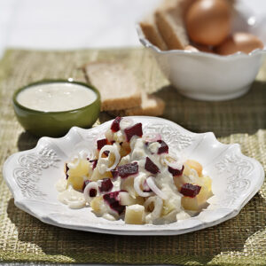 PATATE E BARBABIETOLE CON SALSA DI YOGURT E BACCALÀ - 0138