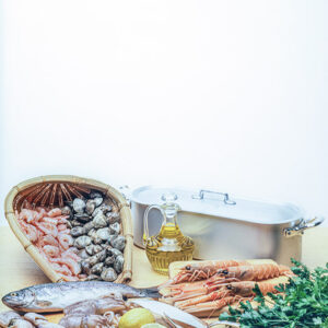 INGREDIENTI PESCE TROTA MOSCARDINI VONGOLE E GAMBERI - 5626