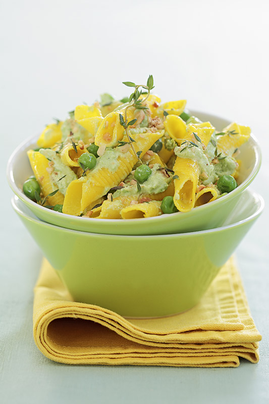 GARGANELLI ALLO ZAFFERANO CON CREMA DI PISELLI - 0381