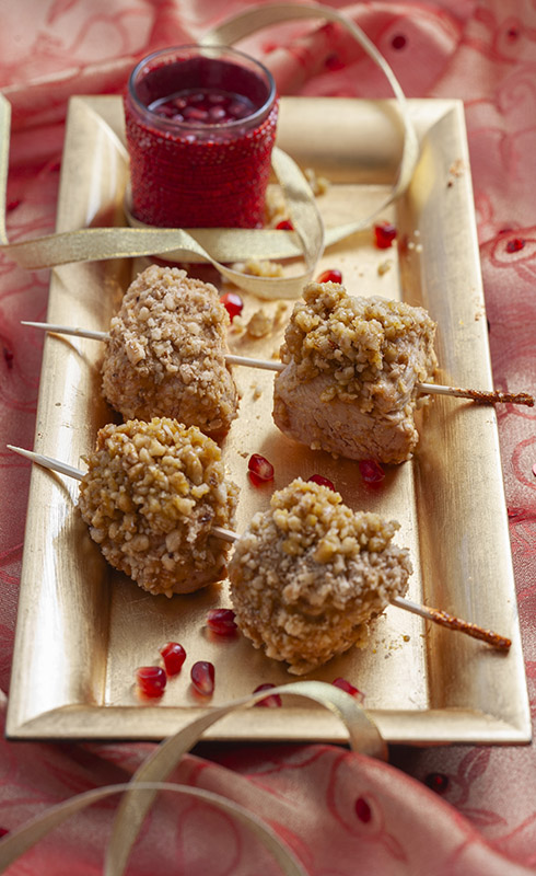 BOCCONCINI DI TACCHINO ALLA FRUTTA SECCA CON SALSA ALLA MELAGRANA - 6961