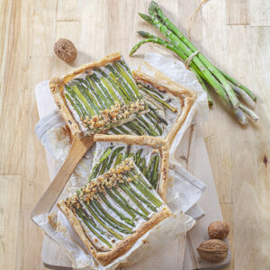 TORTA SALATA CON RICOTTA ASPARAGI E NOCI - 0520