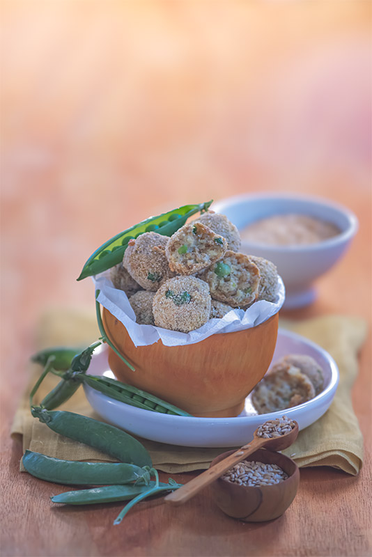 POLPETTE DI FARRO DI MONTELEONE DI SPOLETO DOP E PISELLI AL FORNO - 3745