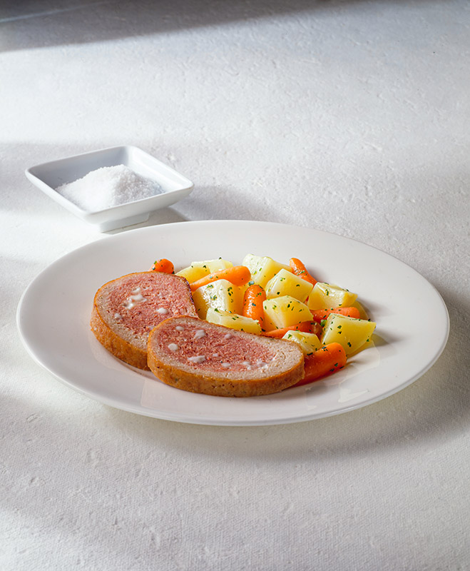 POLPETTONE DI MAIALE CON PROSCIUTTO COTTO E MOZZARELLA - 6910 - immagine 1