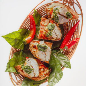 TARTINE CON CODA DI ROSPO E PEPERONCINO - 7318