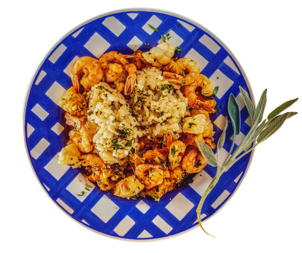RISO CON CON RAGÙ DI PESCE CON GAMBERI E PESCATRICE - 4053