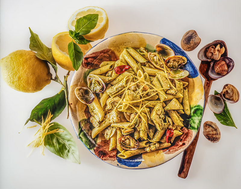 PENNE CON VONGOLE CARCIOFI E PESTO - 6003 - immagine 1