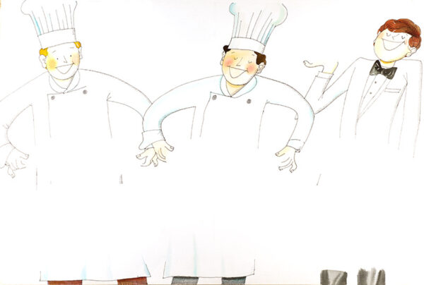 CHEF E CAMERIERE - ILLUSTRAZIONE – 9332