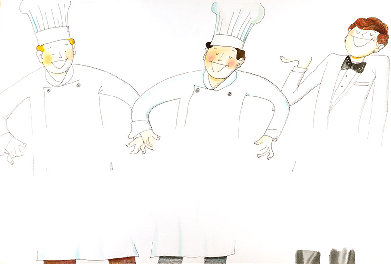 CHEF E CAMERIERE - ILLUSTRAZIONE – 9332 - immagine 1