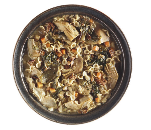 MINESTRA CON CARCIOFI ERBETTE PASTA CAROTE FUNGHI - 9934