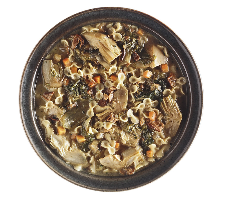 MINESTRA CON CARCIOFI ERBETTE PASTA CAROTE FUNGHI - 9934 - immagine 1