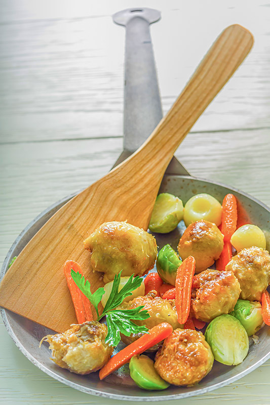 BALLOTTINES DI POLLO  CON VERDURE SALTATE - K2436
