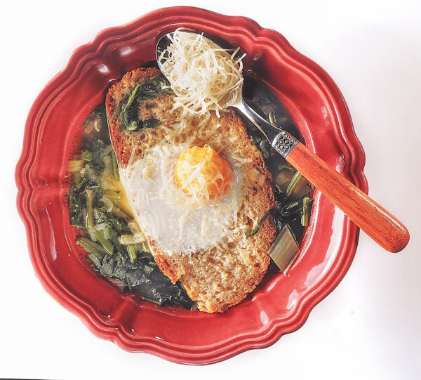 ZUPPA PAVESE IN BRODO CON ERBETTE E RASPADURA - 9949
