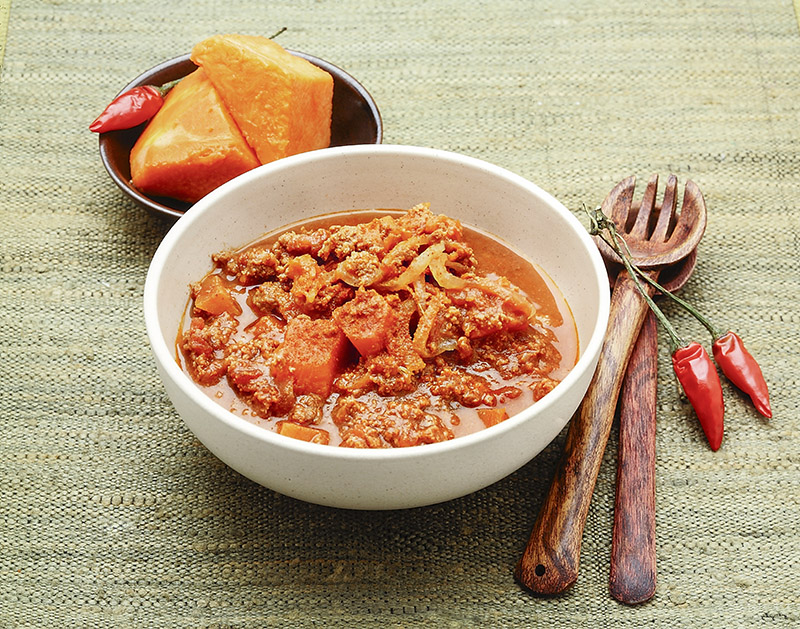 ZUPPA DI ZUCCA CARNE TRITA CIPOLLA PEPERONCINO - 9974 - immagine 1